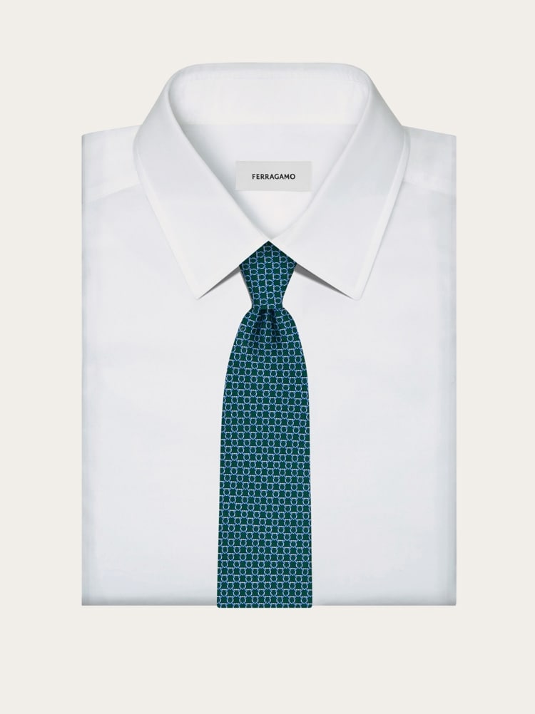 Link print silk tie Gallery image 4