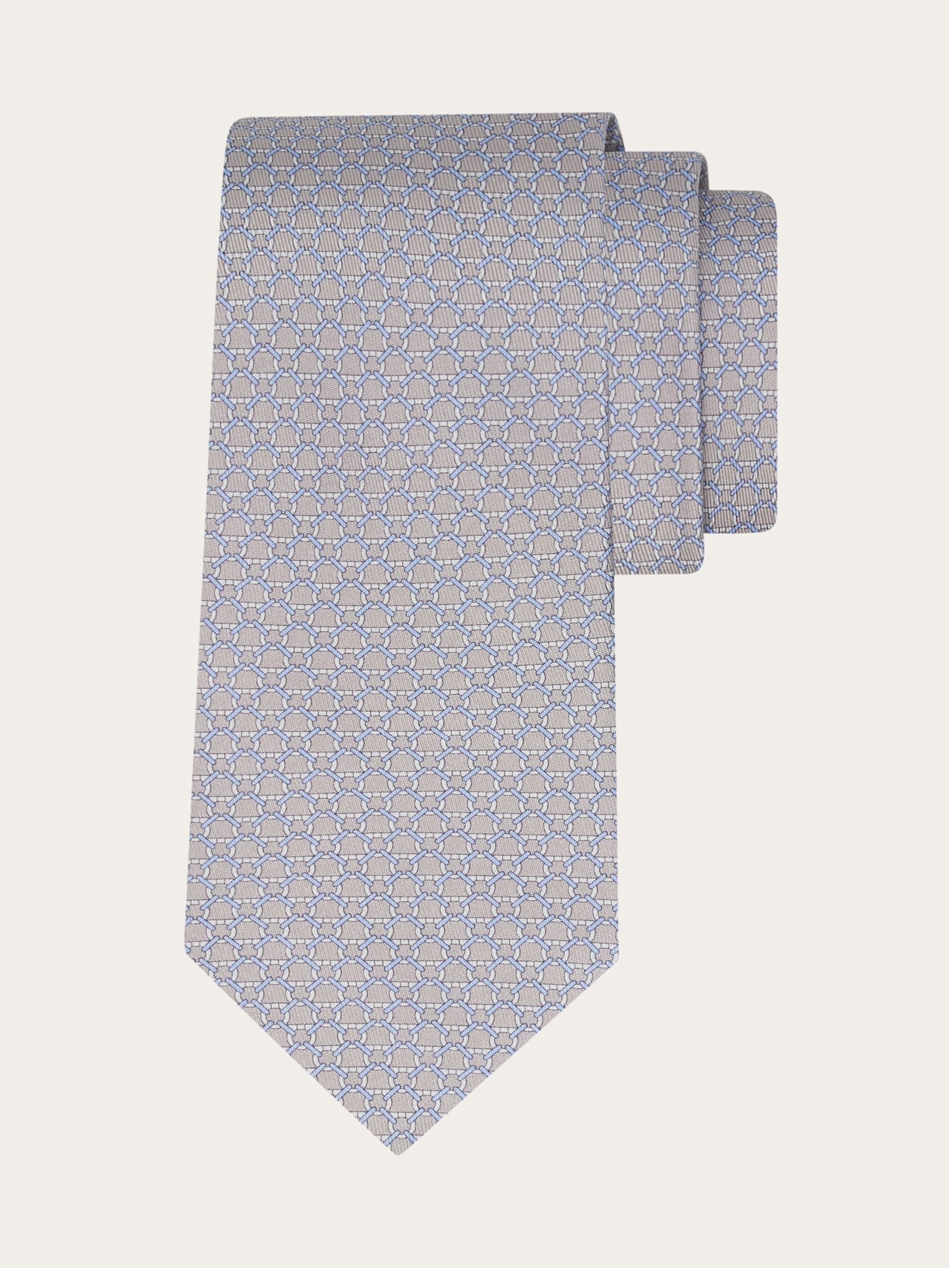 Link print silk tie - Men | Ferragamo