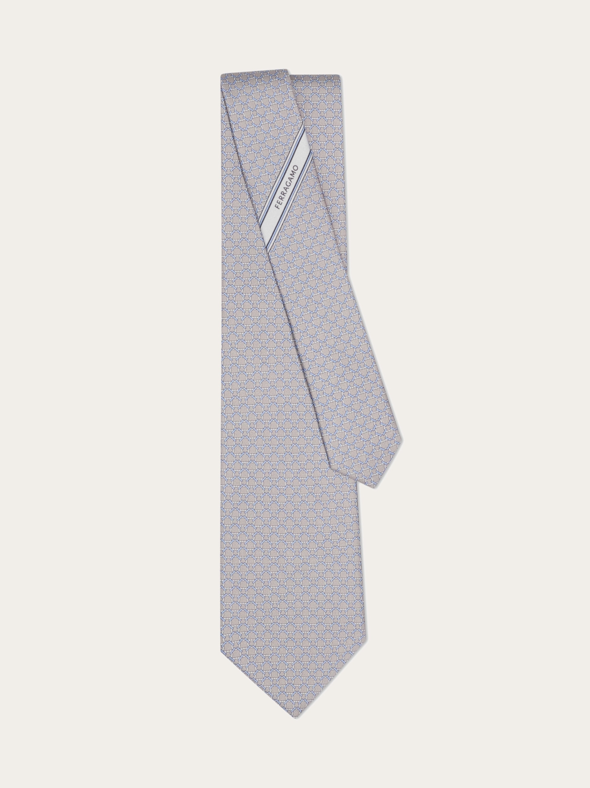 Link print silk tie - Men | Ferragamo