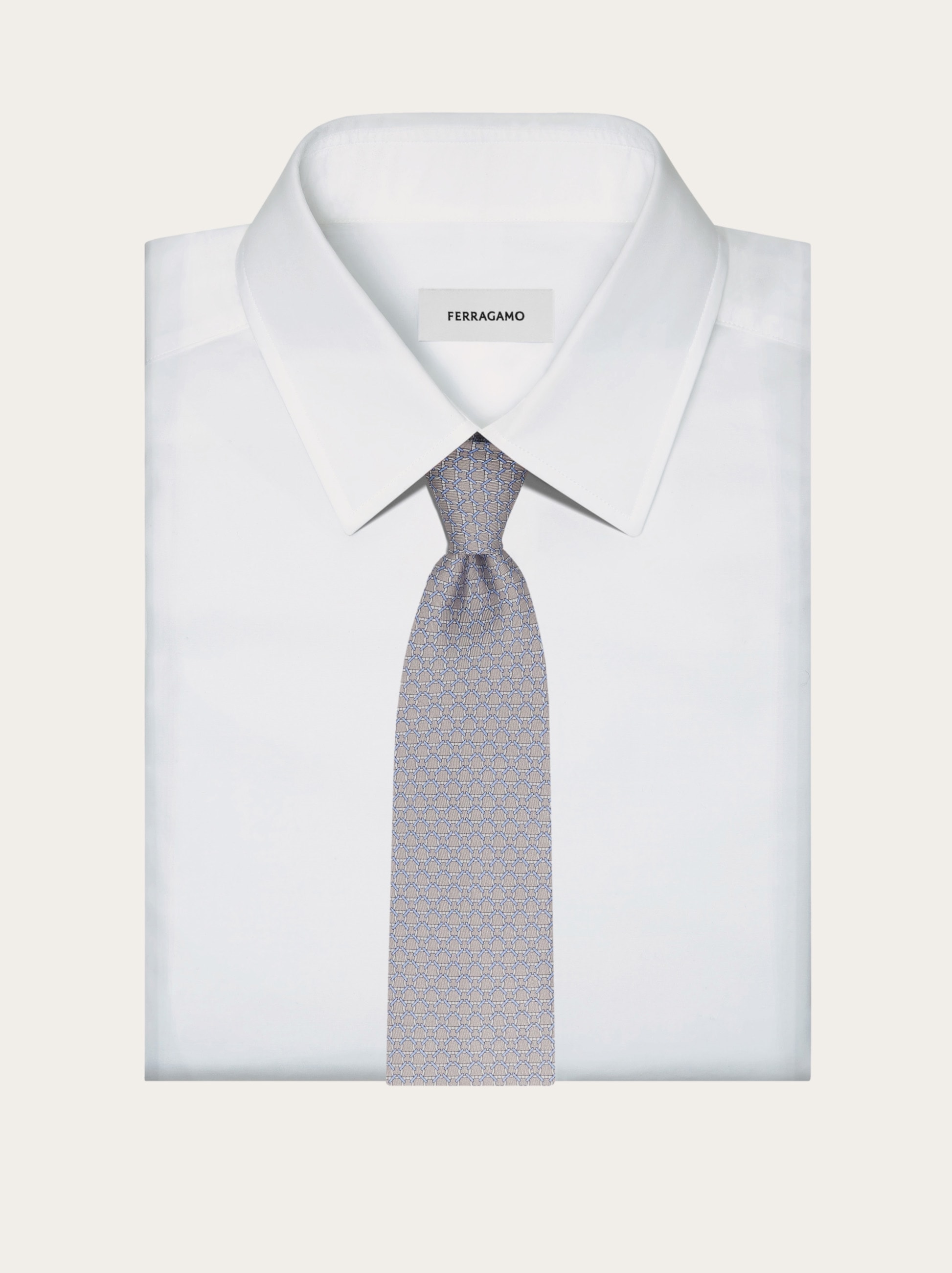 Link print silk tie - Men | Ferragamo