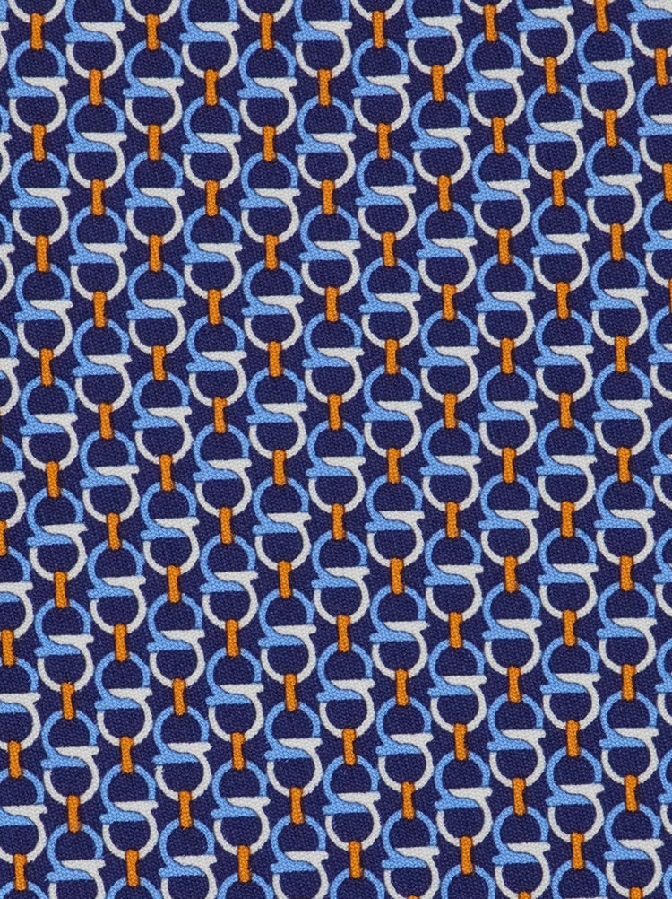 Gancini links print silk tie Gallery image 2