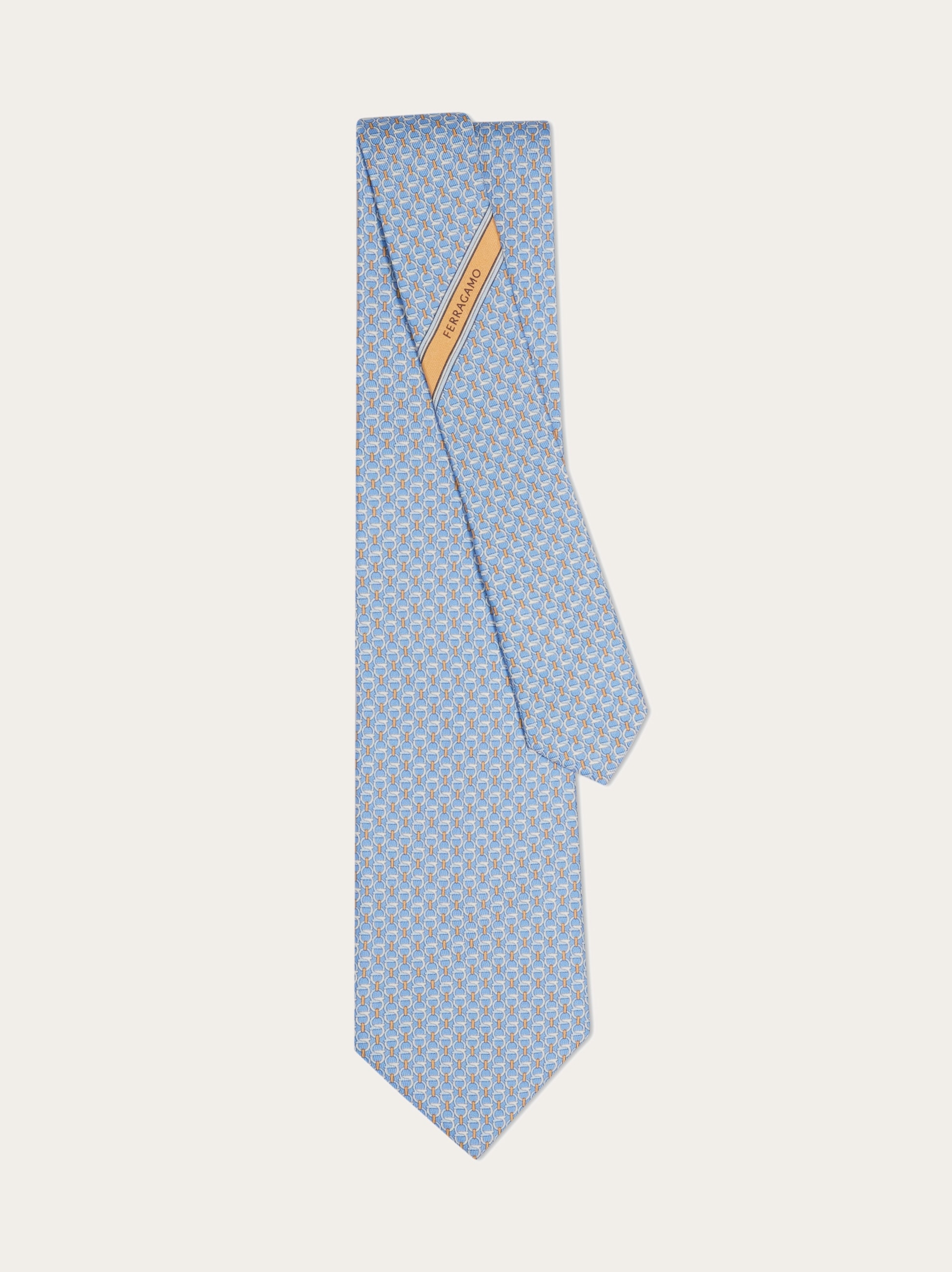 Gancini links print silk tie - Men | Ferragamo