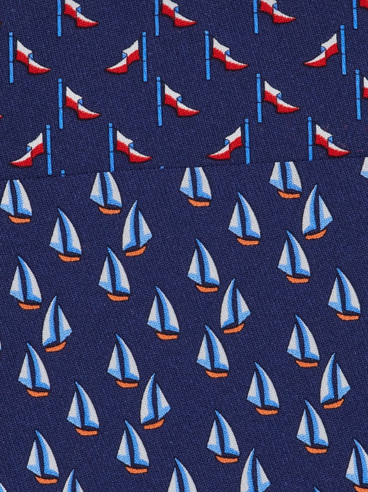 Nautical print silk tie Gallery image 2