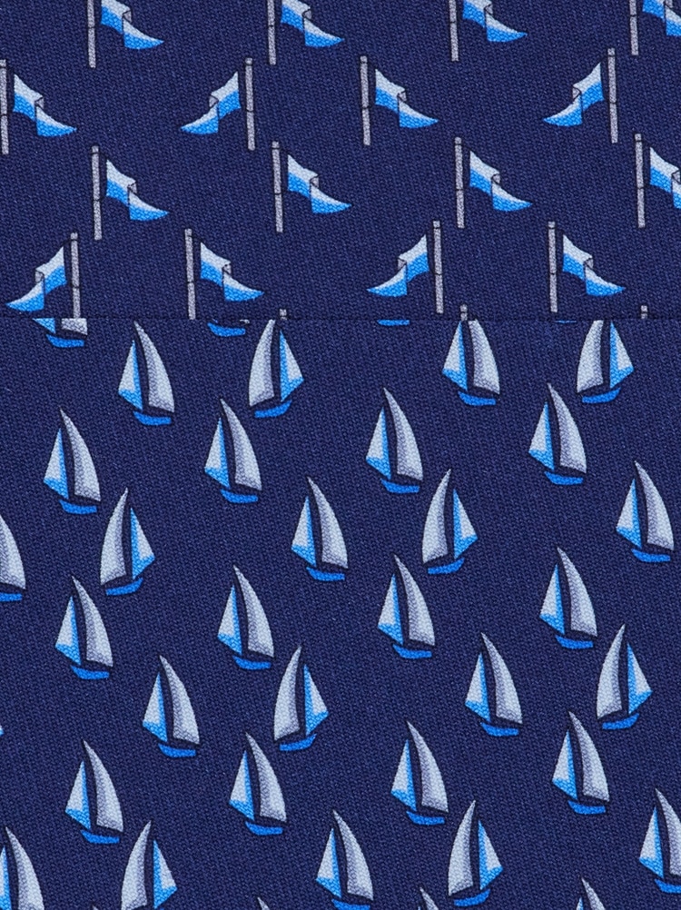 Nautical print silk tie Gallery image 2