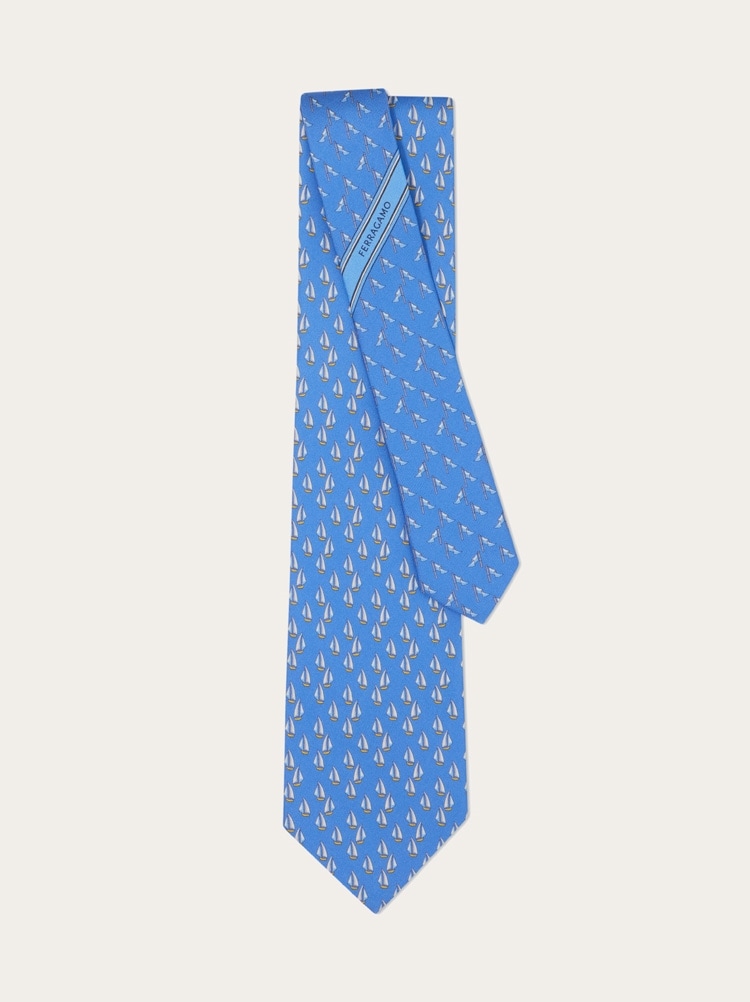 Nautical print silk tie Gallery image 3