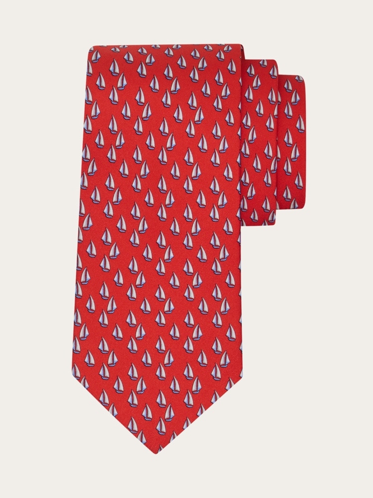 Nautical print silk tie Gallery image 1