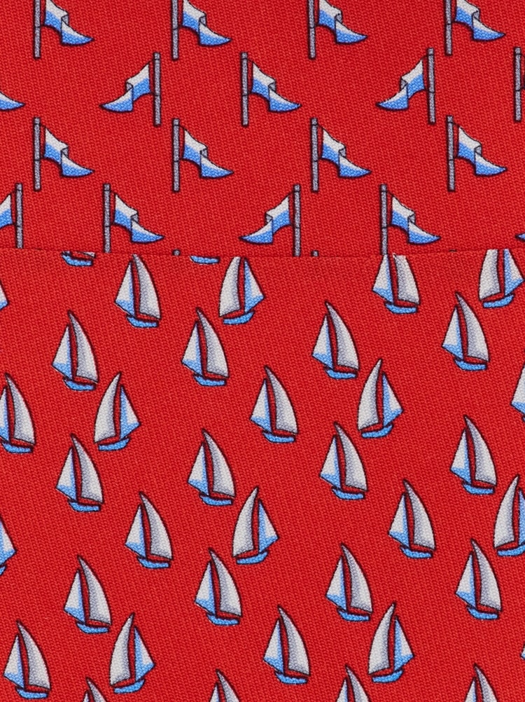 Nautical print silk tie Gallery image 2