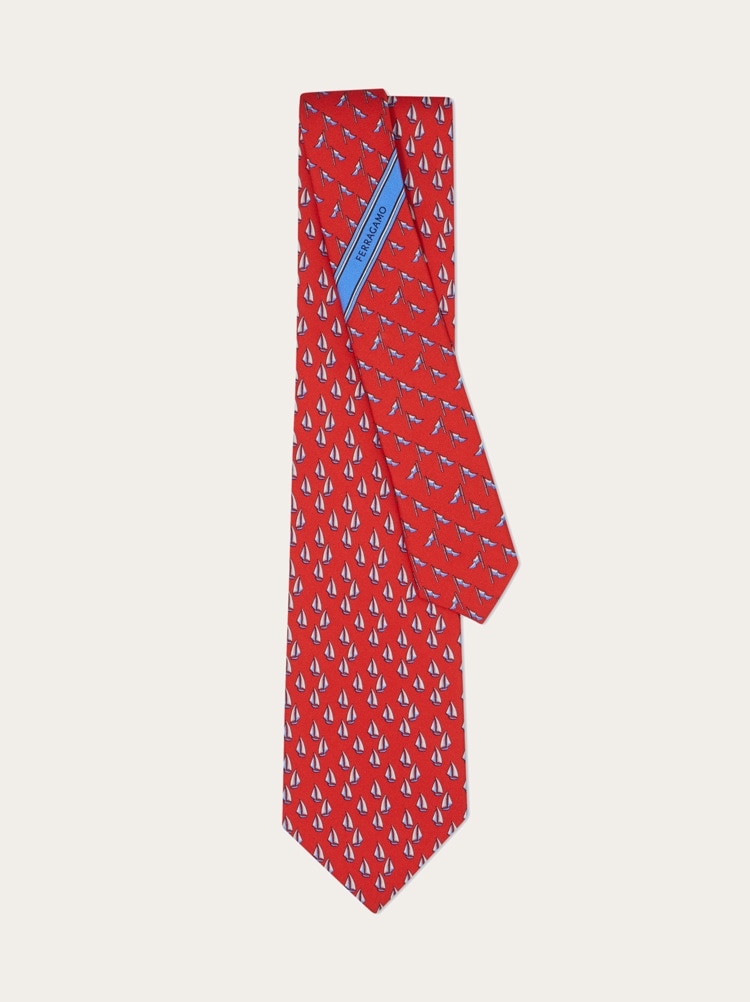 Nautical print silk tie Gallery image 3