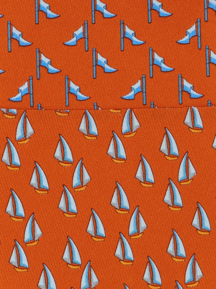 Nautical print silk tie Gallery image 2