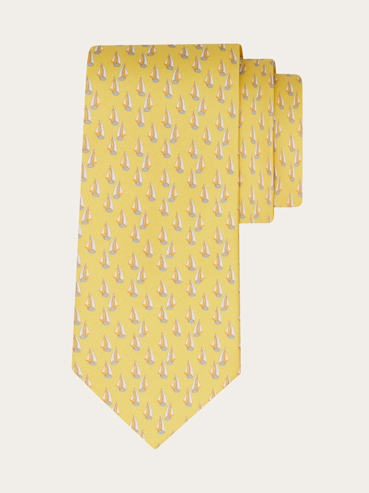 Nautical print silk tie Gallery image 1