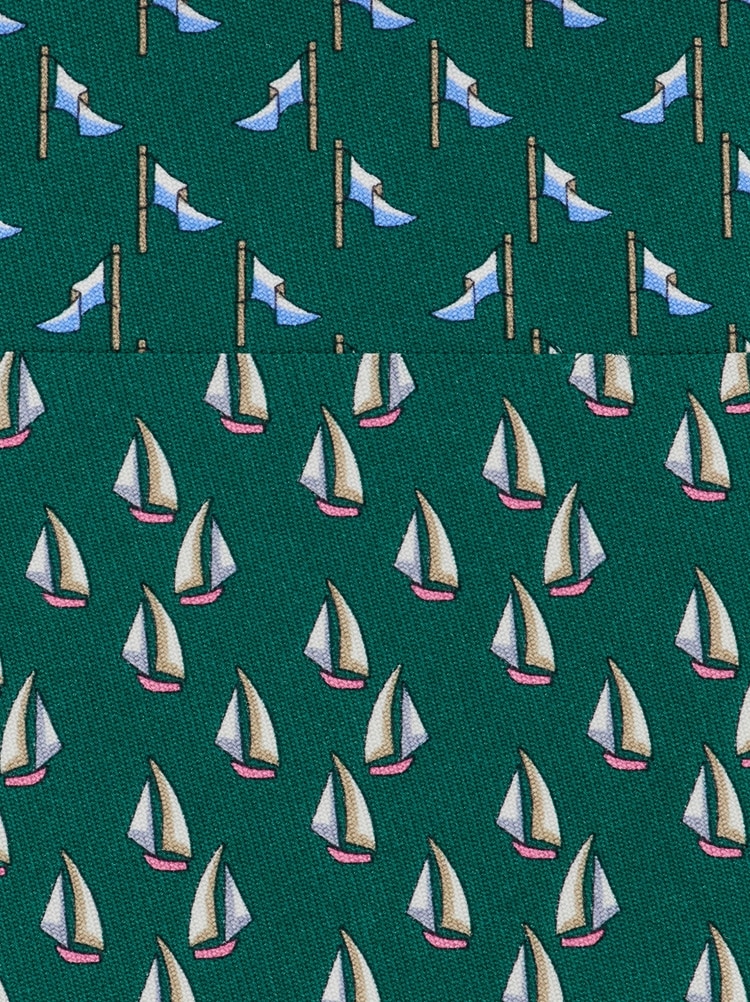 Cravate en soie imprimé Nautique Gallery image 2