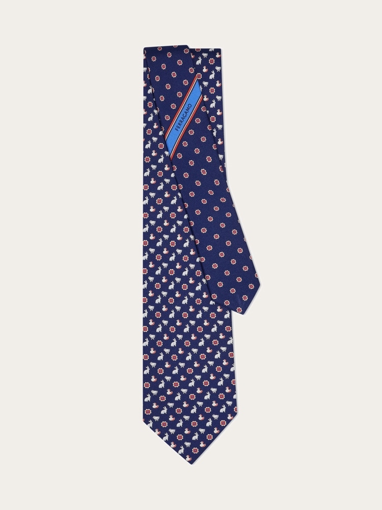 Charm print silk tie Gallery image 3