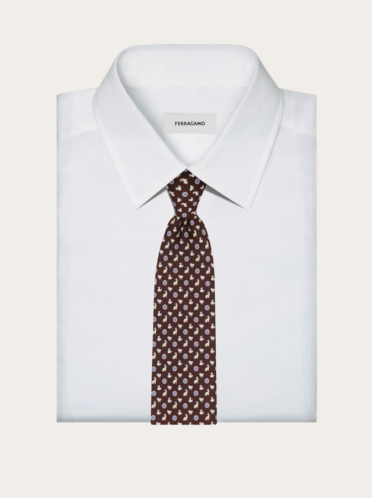 Charms print silk tie Gallery image 4