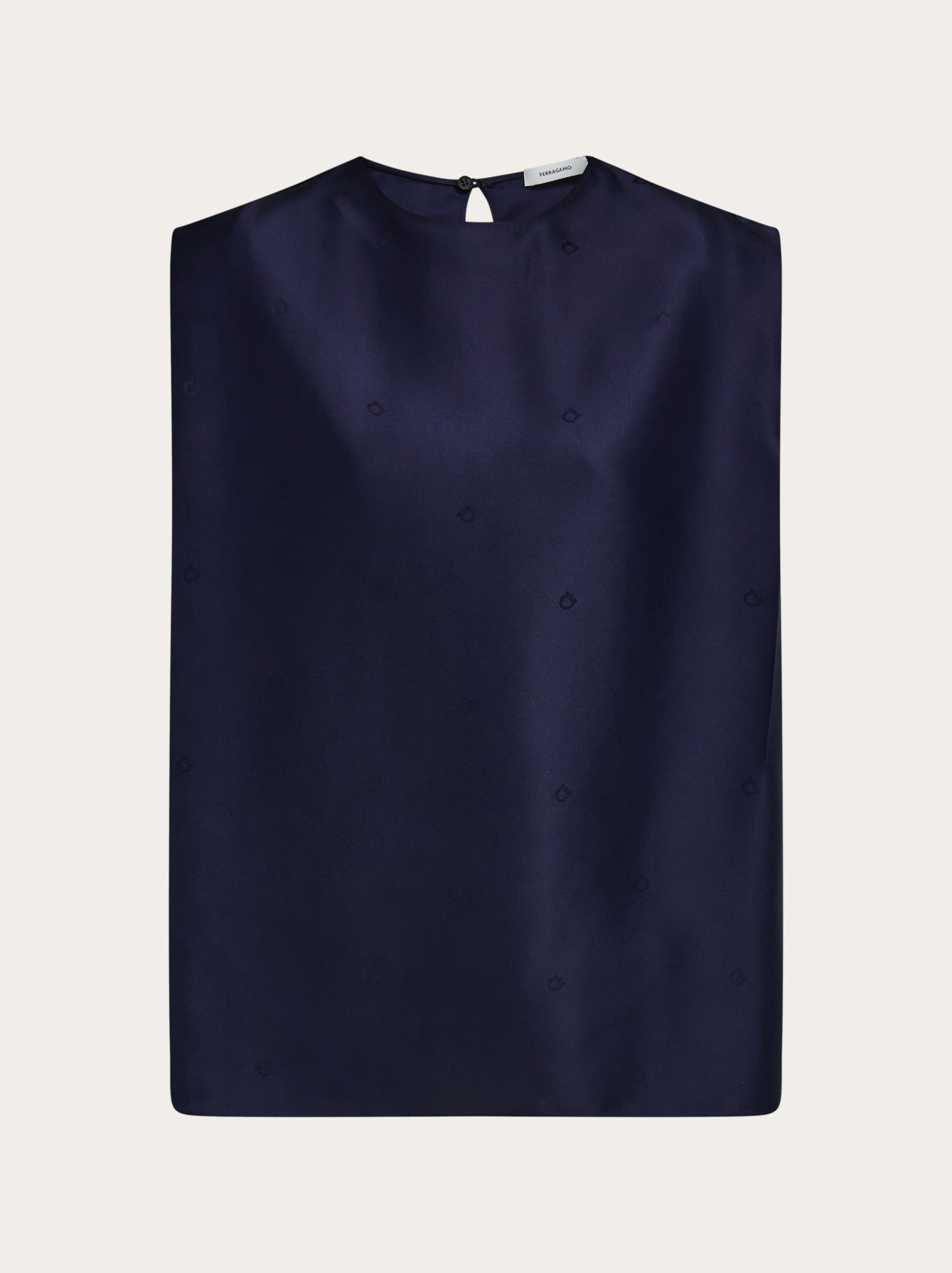 Salvatore Ferragamo シルク ニットタンクトップ ネイビー Sleeveless silk top - Women | Ferragamo