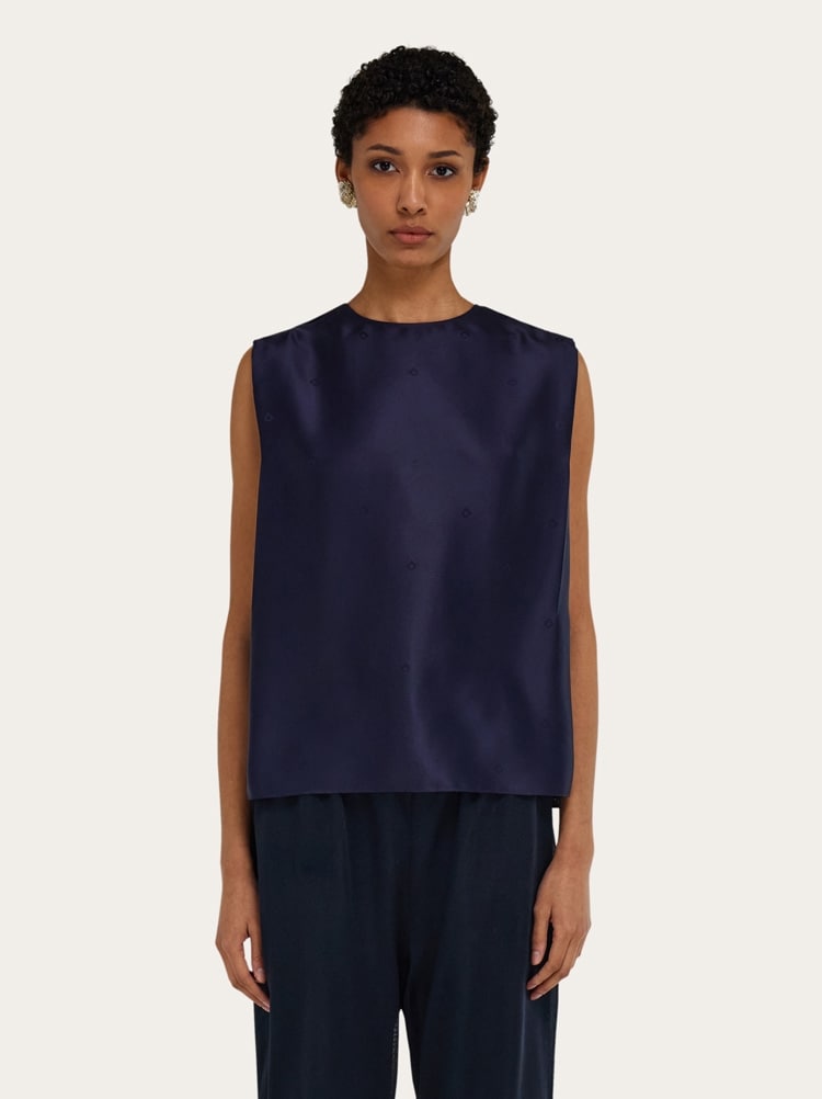 Top sans manche en soie Gallery image 2