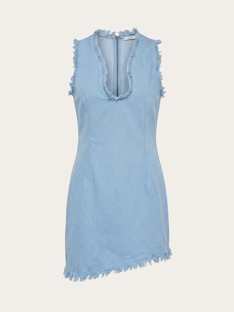 Mini dress with frayed edges Gallery image 1