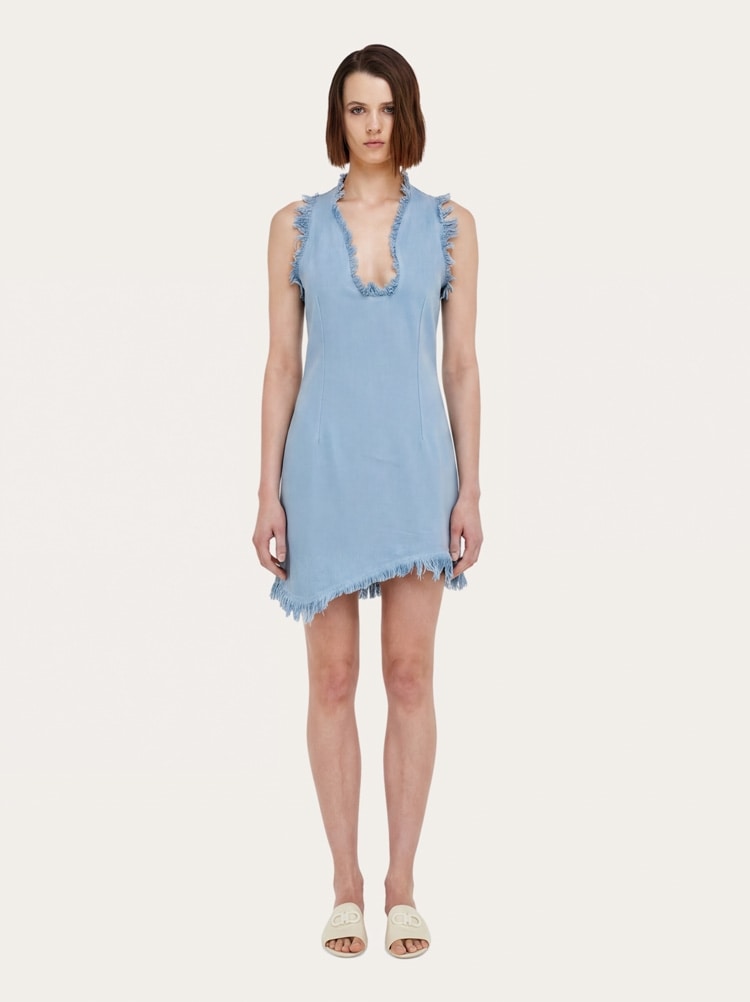 Mini dress with frayed edges Gallery image 2