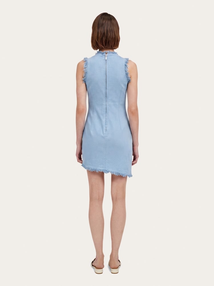 Mini dress with frayed edges Gallery image 3