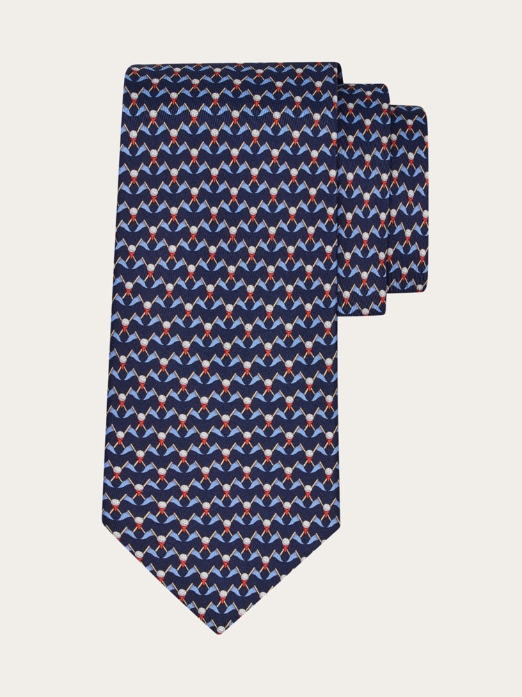Club print silk tie Gallery image 1