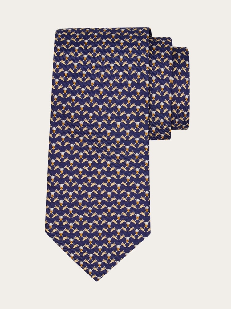 Club print silk tie Gallery image 1