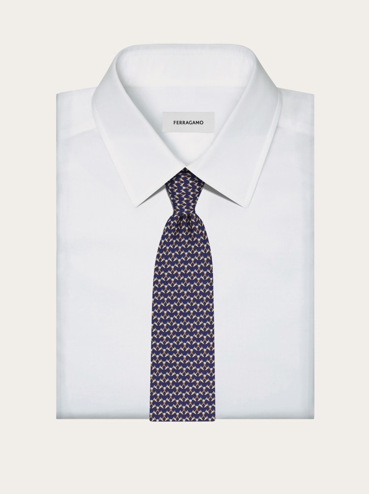 Club print silk tie Gallery image 4