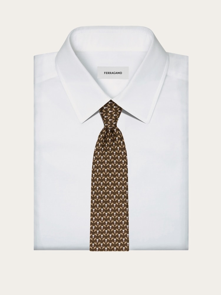 Club print silk tie Gallery image 4
