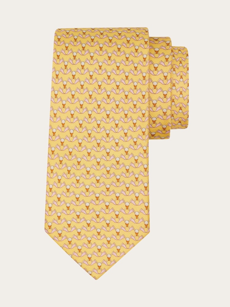 Club print silk tie Gallery image 1
