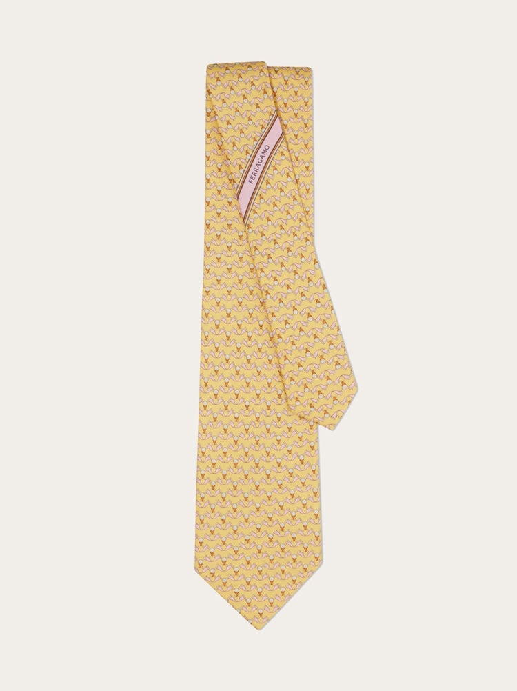 Club print silk tie Gallery image 3