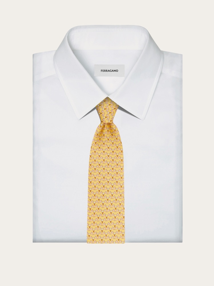 Club print silk tie Gallery image 4
