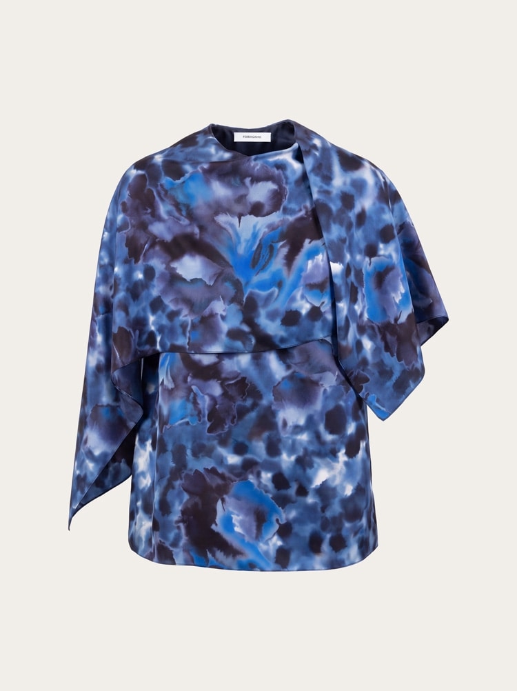 Carnation print sleeveless top Gallery image 1