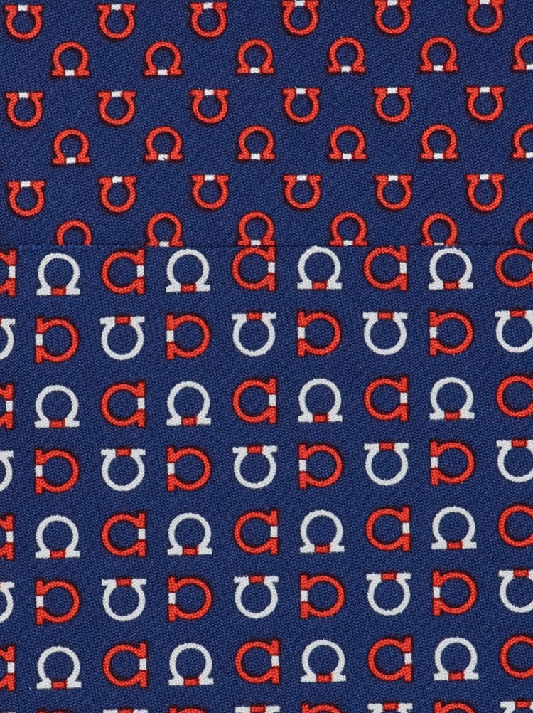 Gancini print silk tie Gallery image 2