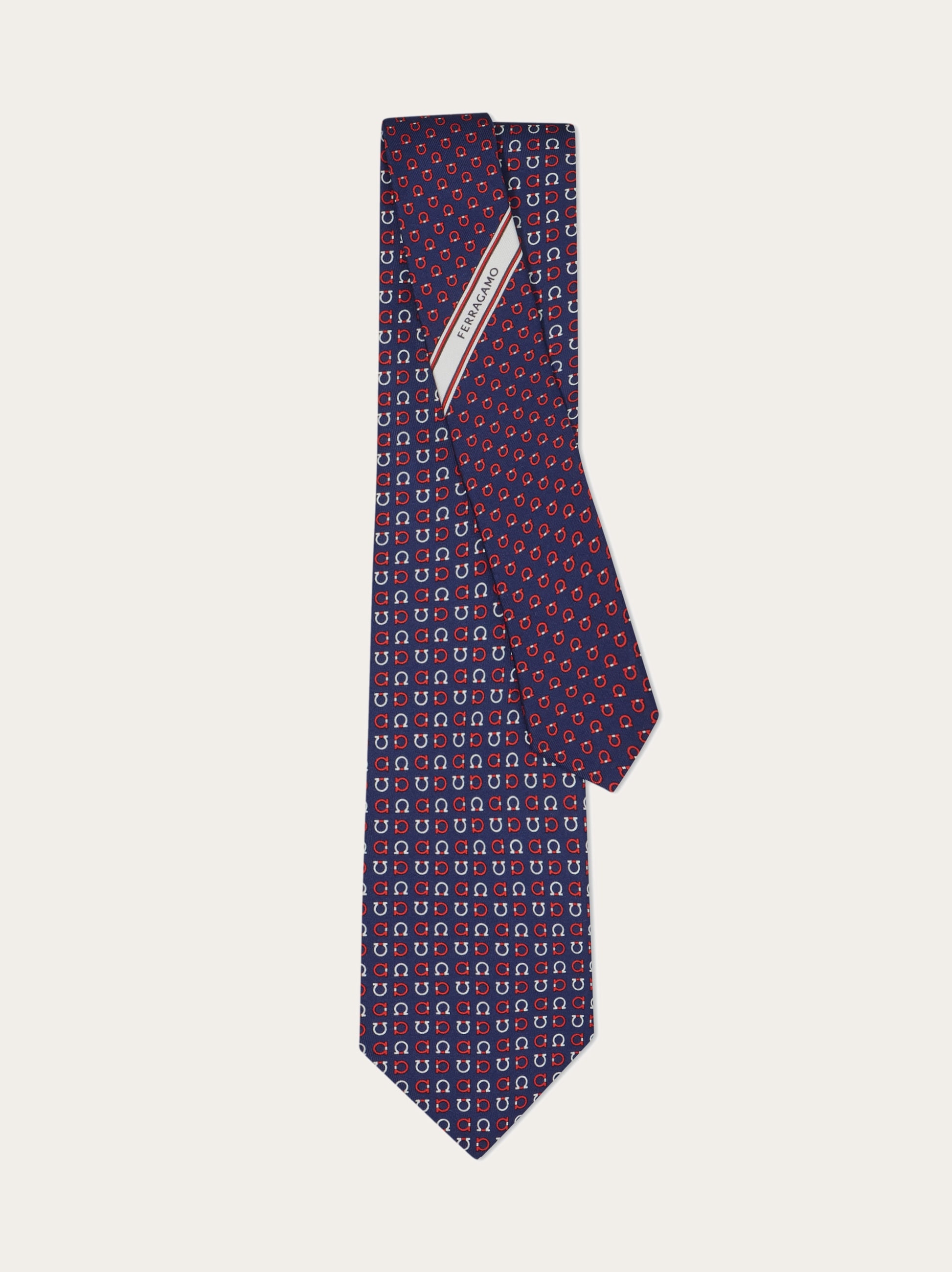 Gancini print silk tie - Men | Ferragamo