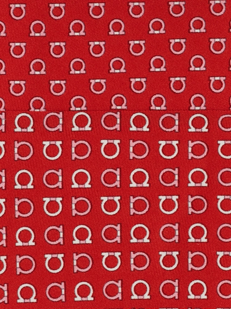 Gancini print silk tie Gallery image 2