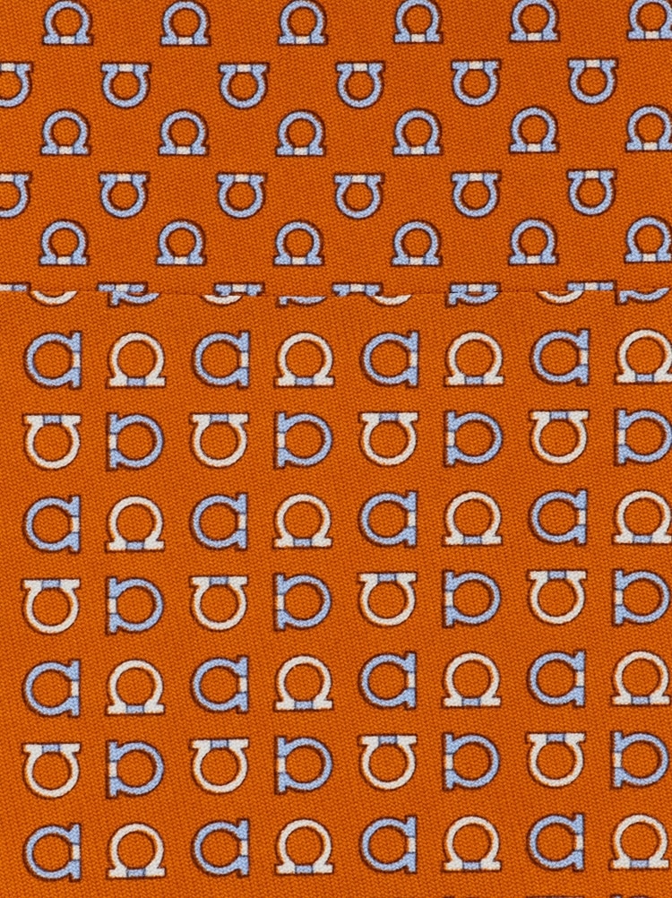 Gancini print silk tie Gallery image 2