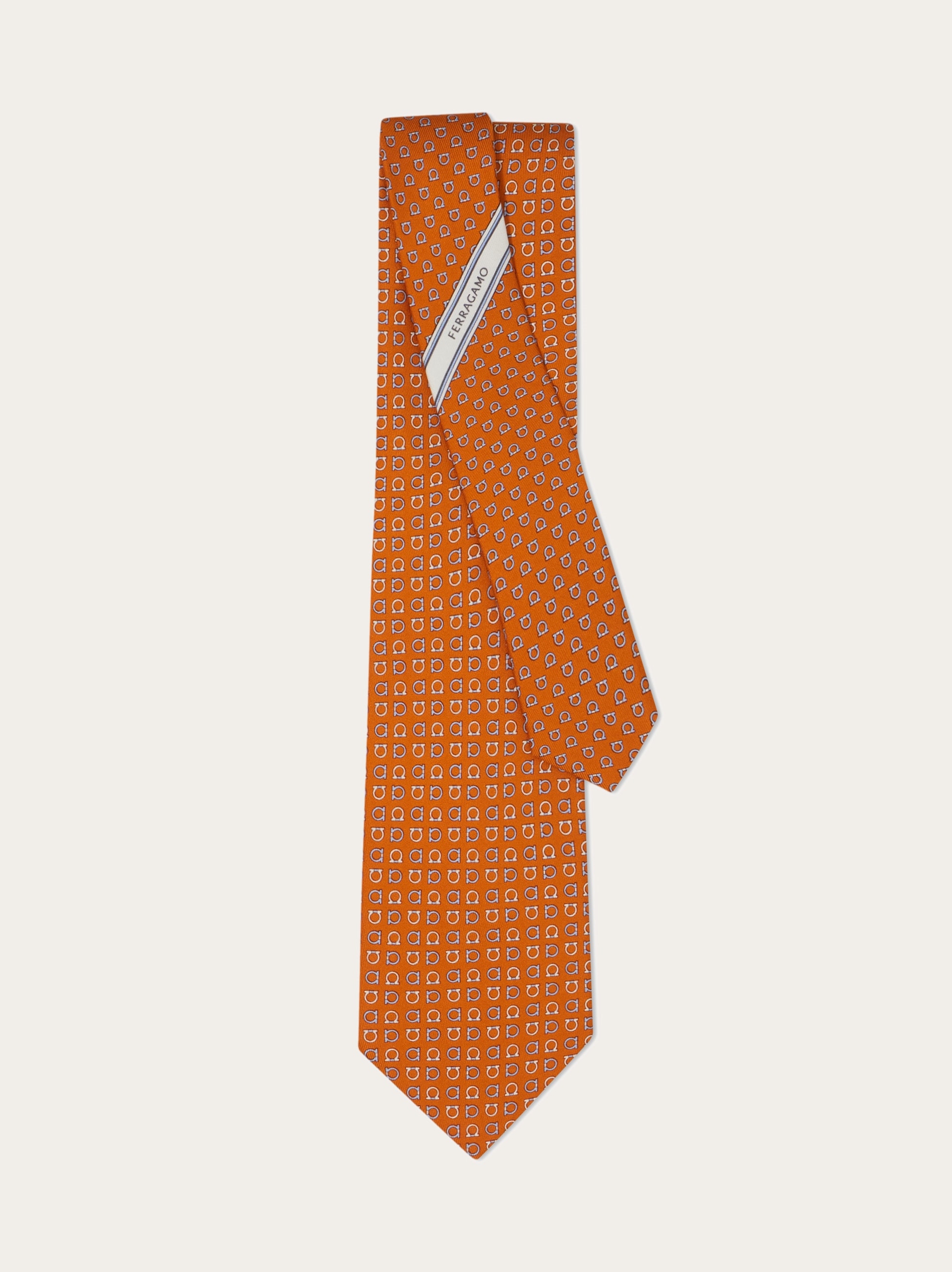 Gancini print silk tie - Men | Ferragamo