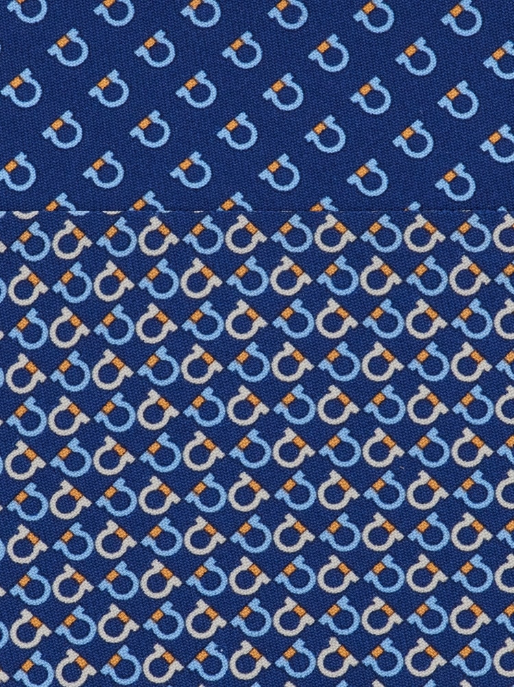Gancini Square print silk tie Gallery image 2