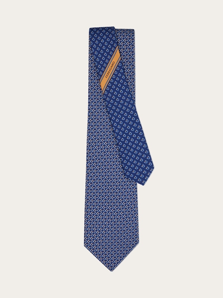Gancini Square print silk tie Gallery image 3