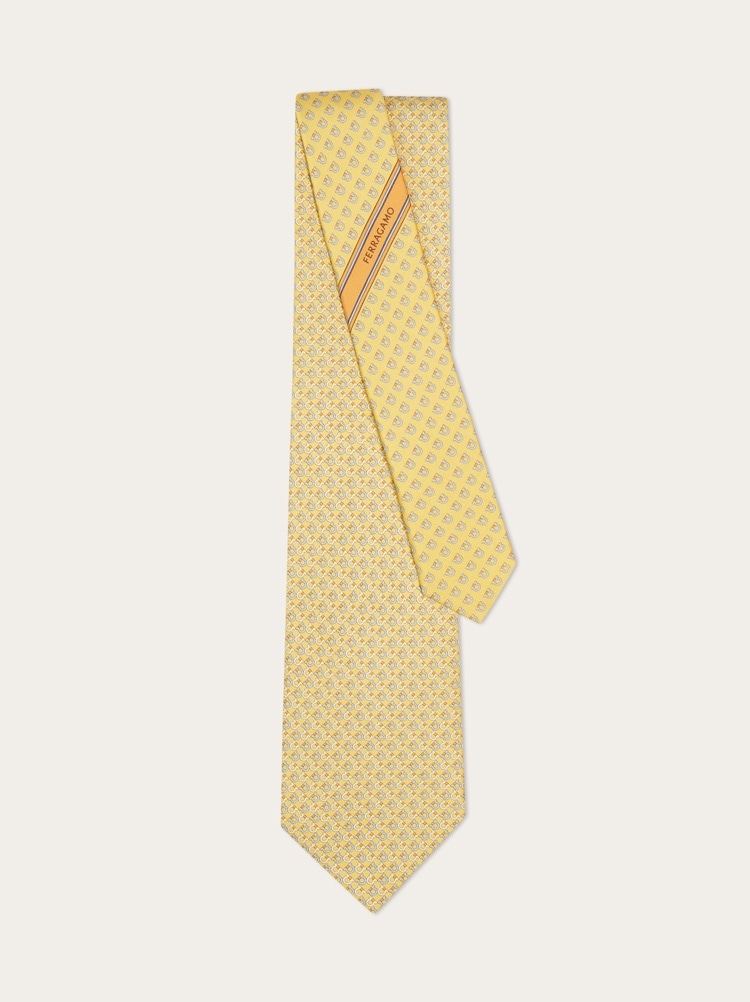 Gancini Square print silk tie Gallery image 3