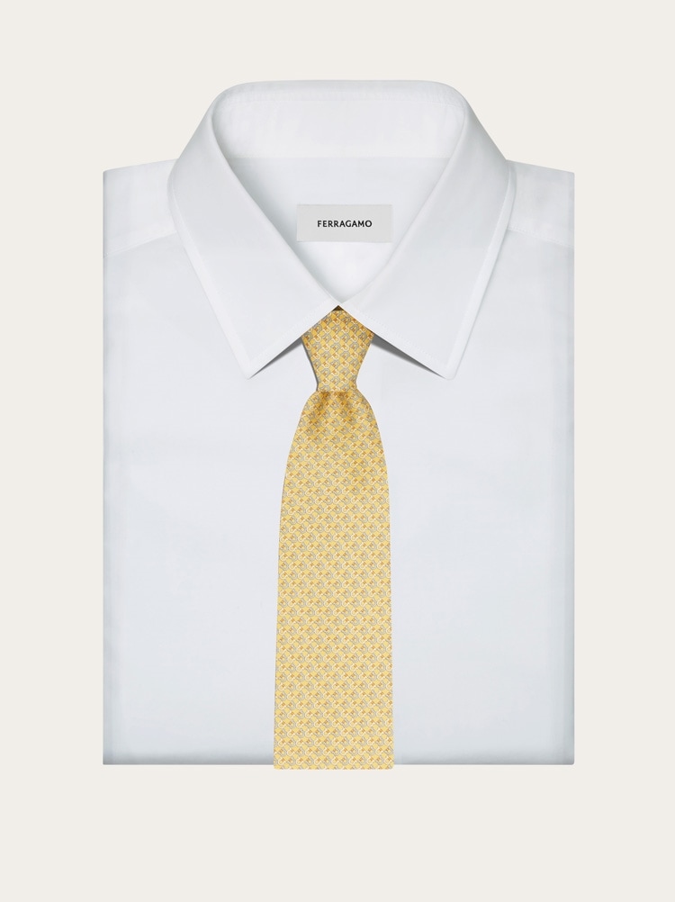 Gancini Square print silk tie Gallery image 4