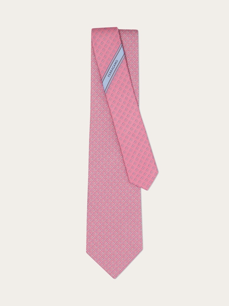 Gancini Square print silk tie Gallery image 3