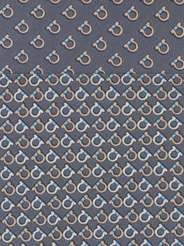 Gancini Square print silk tie Gallery image 2