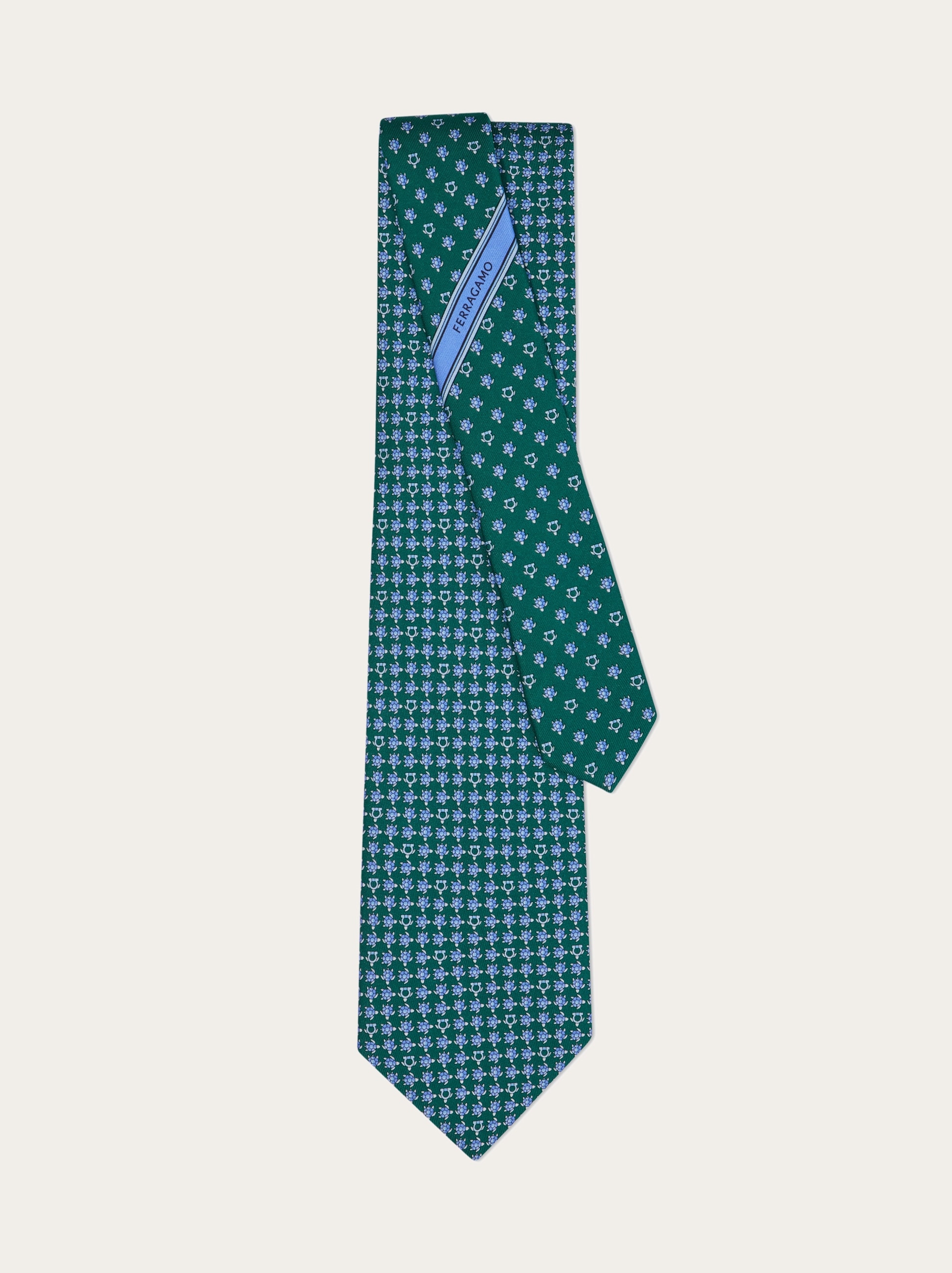 Turtles print silk tie - Men | Ferragamo