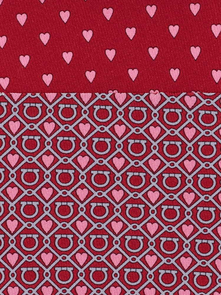 Gancini and Hearts print silk tie Gallery image 2