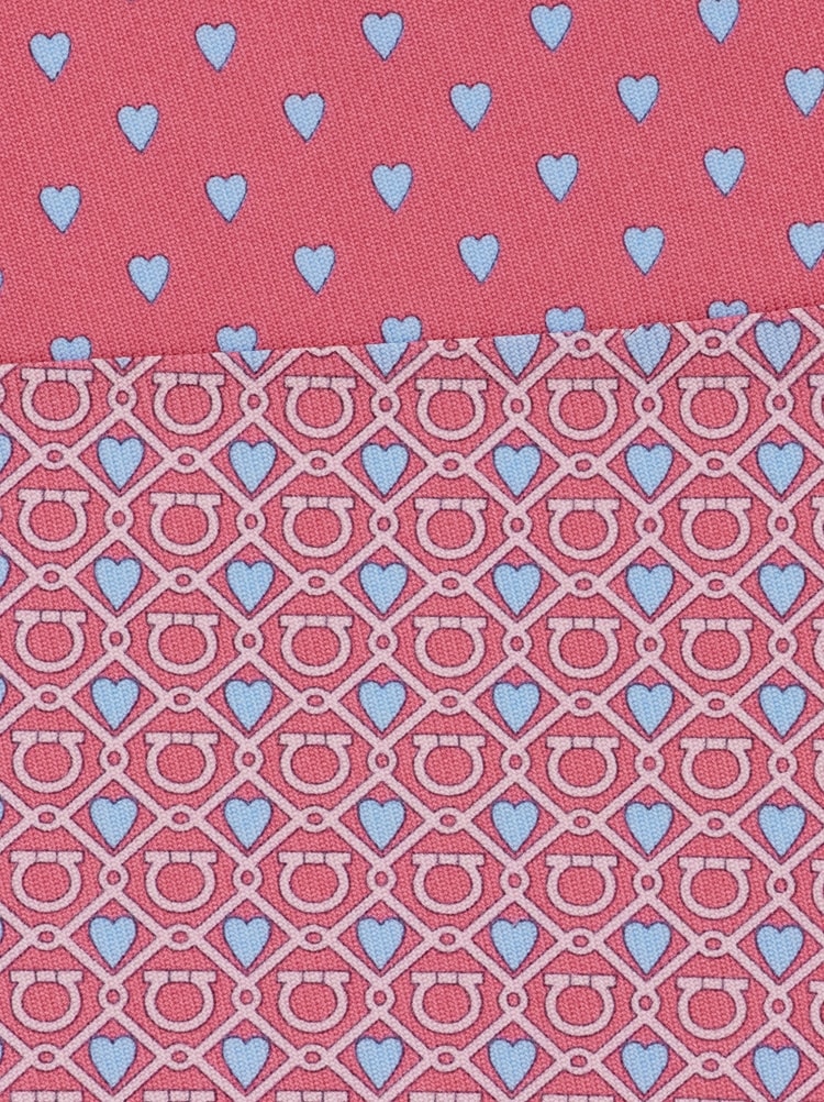 Gancini and Hearts print silk tie Gallery image 2