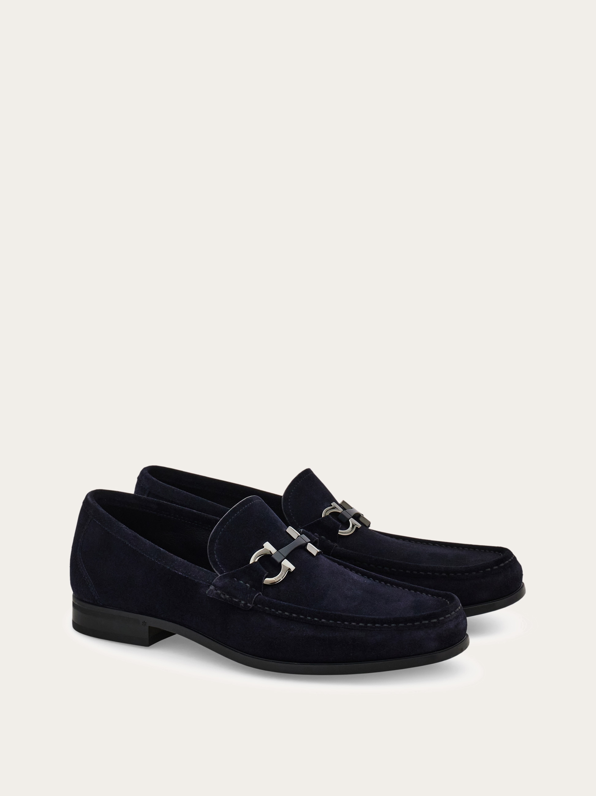 Salvatore Ferragamo デニム フラットシューズ 7.5 Gancini ornament moccasin - Men | Ferragamo