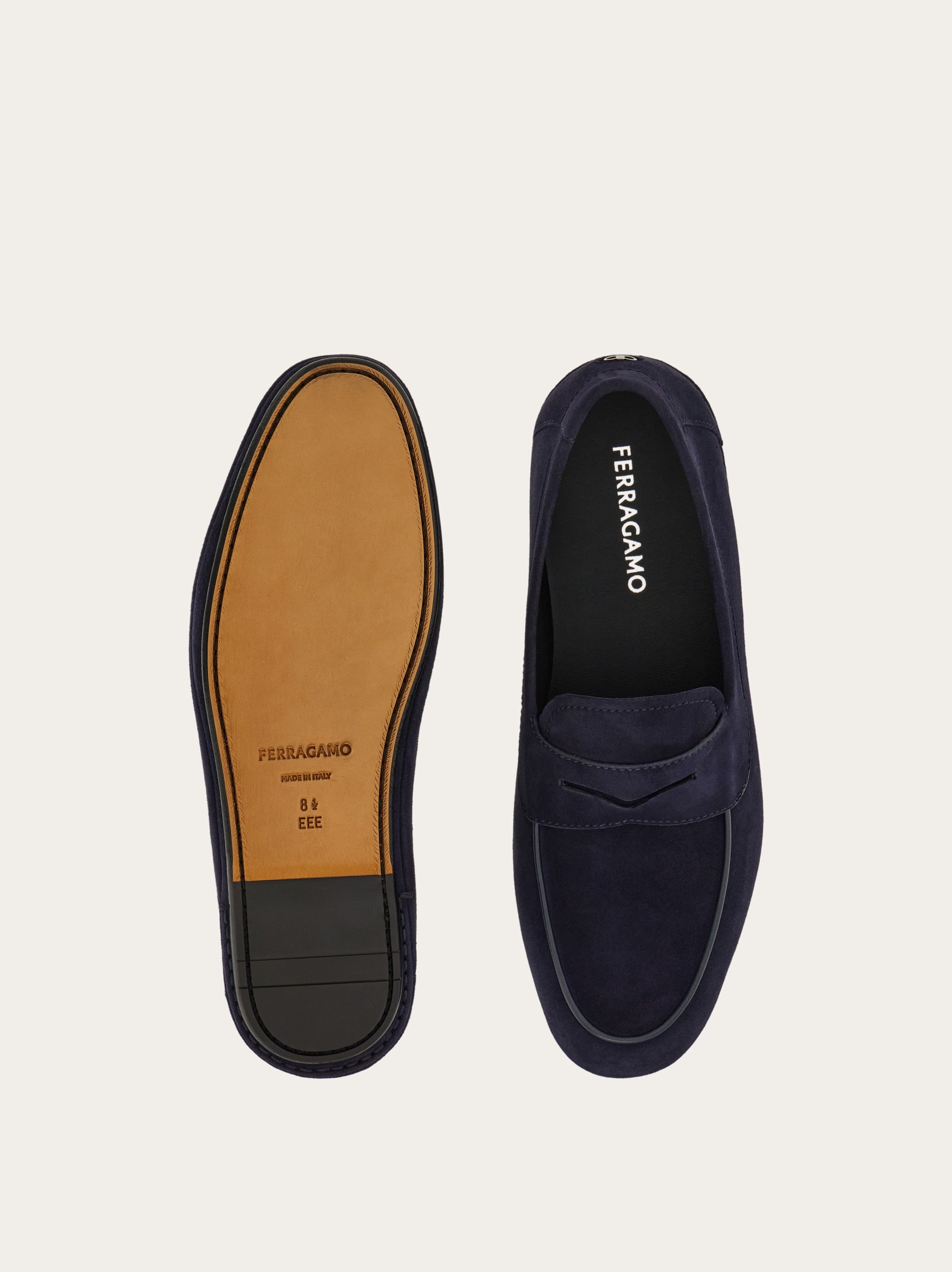 Salvatore Ferragamo スエード ローファー ブラック Suede loafer - Men | Ferragamo