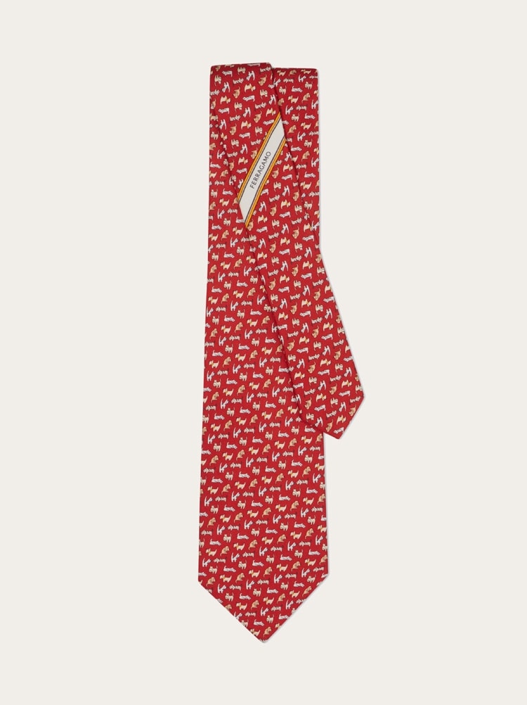 Dogs print silk tie Gallery image 3