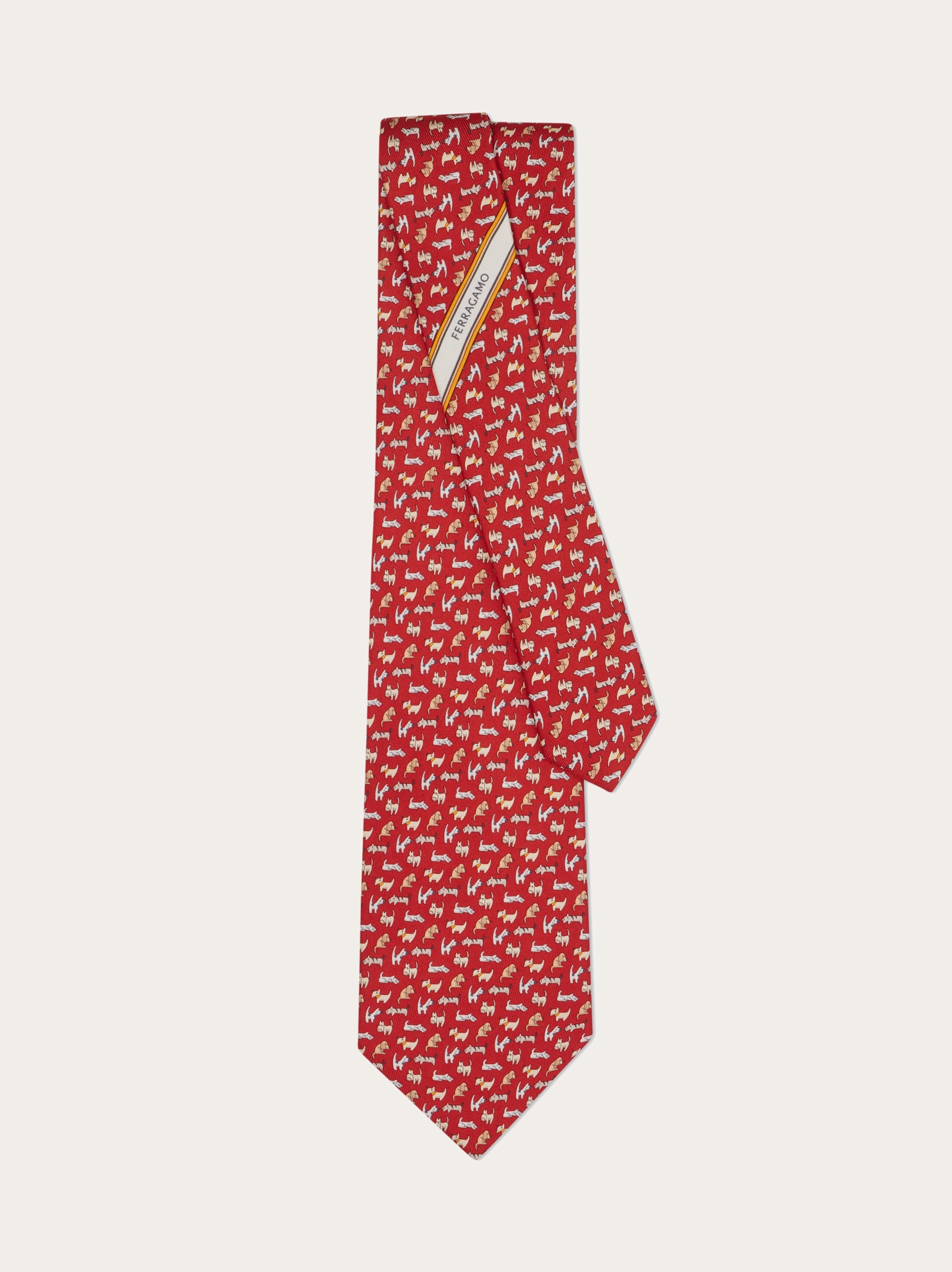 Dogs print silk tie - Men | Ferragamo
