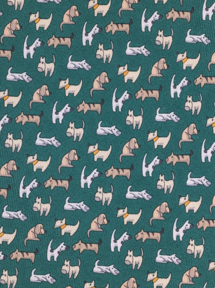 Cravatta in seta stampa Dogs Gallery image 2
