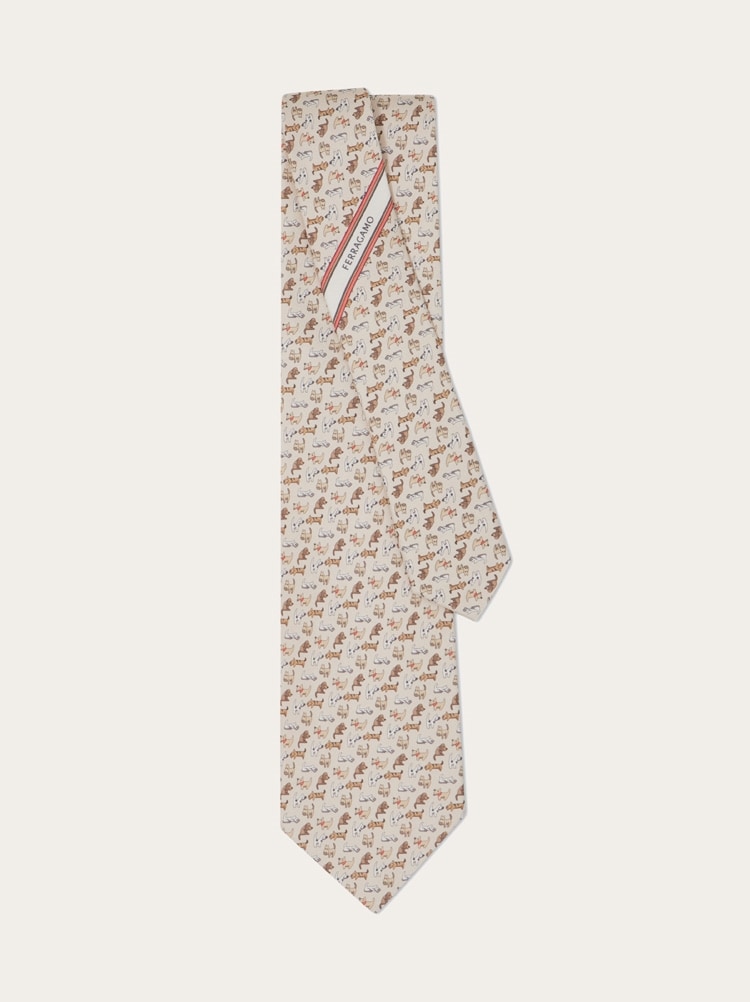 Dogs print silk tie Gallery image 3